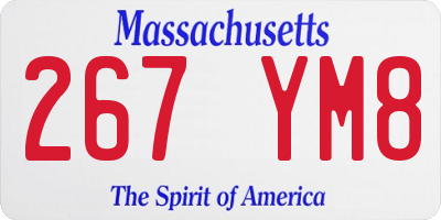 MA license plate 267YM8