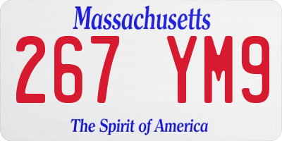 MA license plate 267YM9