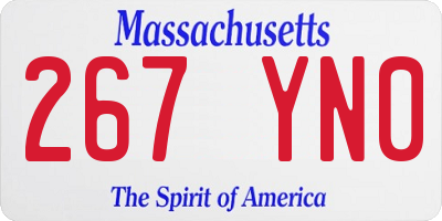 MA license plate 267YN0