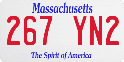 MA license plate 267YN2