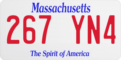 MA license plate 267YN4