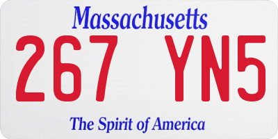 MA license plate 267YN5