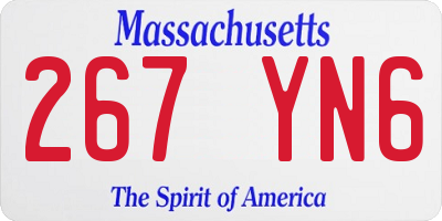 MA license plate 267YN6