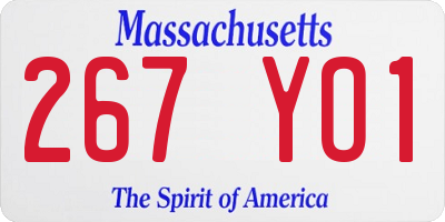 MA license plate 267YO1