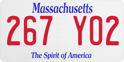 MA license plate 267YO2