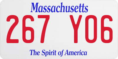MA license plate 267YO6