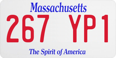 MA license plate 267YP1