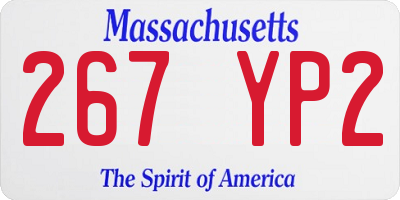 MA license plate 267YP2