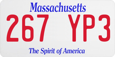 MA license plate 267YP3