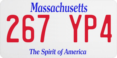 MA license plate 267YP4