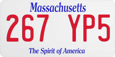 MA license plate 267YP5