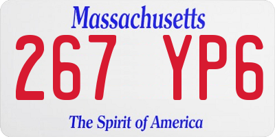 MA license plate 267YP6