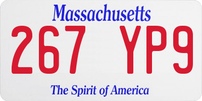 MA license plate 267YP9