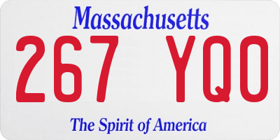 MA license plate 267YQ0