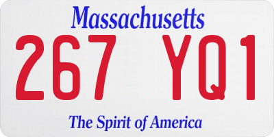 MA license plate 267YQ1