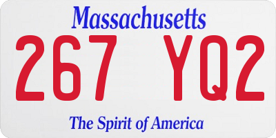 MA license plate 267YQ2