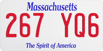 MA license plate 267YQ6