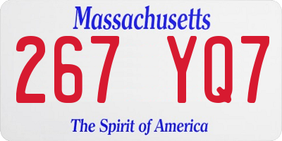 MA license plate 267YQ7