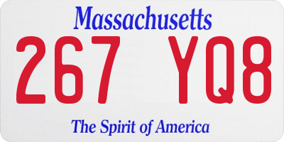 MA license plate 267YQ8