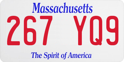 MA license plate 267YQ9
