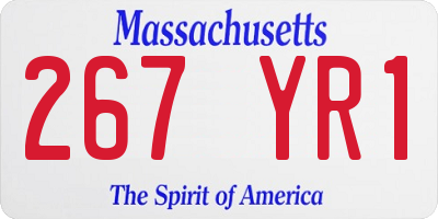 MA license plate 267YR1