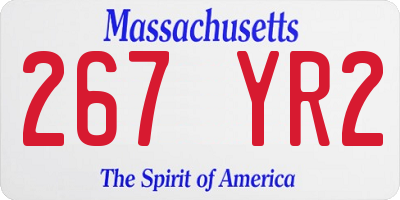 MA license plate 267YR2