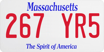 MA license plate 267YR5