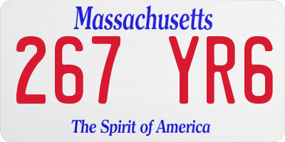 MA license plate 267YR6