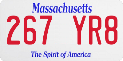 MA license plate 267YR8