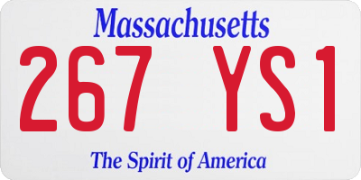 MA license plate 267YS1