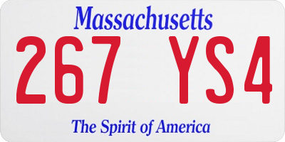 MA license plate 267YS4