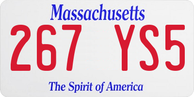 MA license plate 267YS5