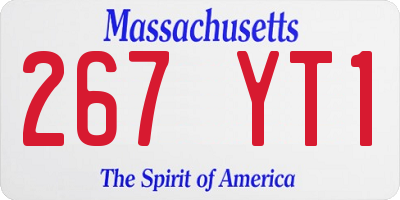MA license plate 267YT1