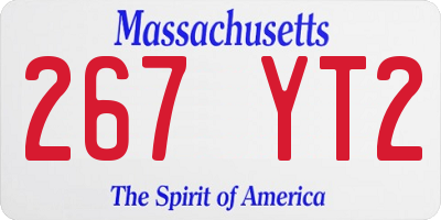 MA license plate 267YT2