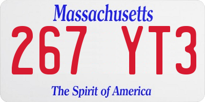 MA license plate 267YT3