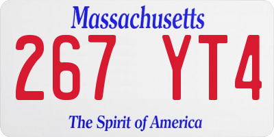 MA license plate 267YT4