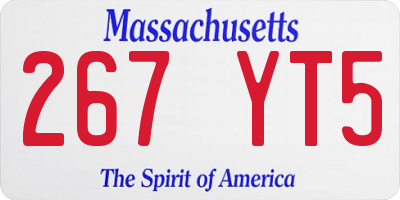 MA license plate 267YT5