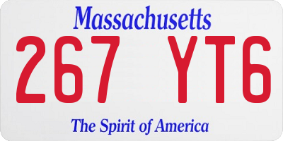 MA license plate 267YT6