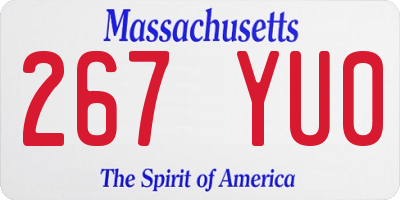 MA license plate 267YU0