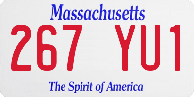 MA license plate 267YU1