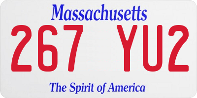 MA license plate 267YU2