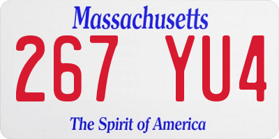 MA license plate 267YU4