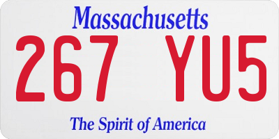 MA license plate 267YU5