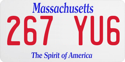 MA license plate 267YU6