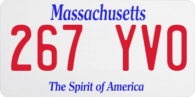 MA license plate 267YV0