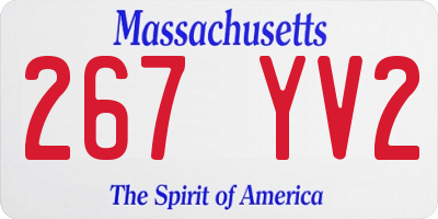 MA license plate 267YV2