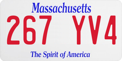 MA license plate 267YV4