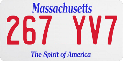 MA license plate 267YV7