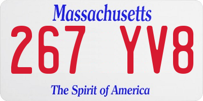 MA license plate 267YV8