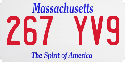 MA license plate 267YV9